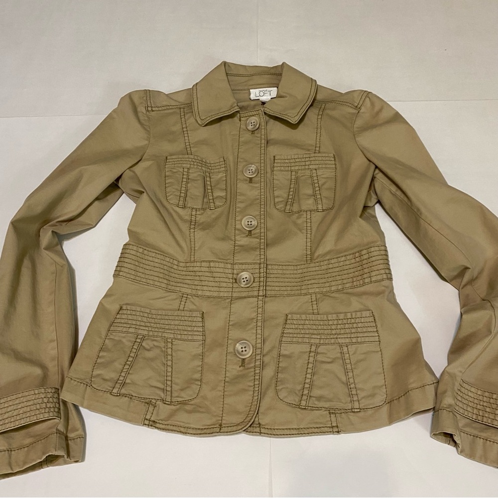 LOFT Women's Utility Jacket in Tan - Picture 3 of 11